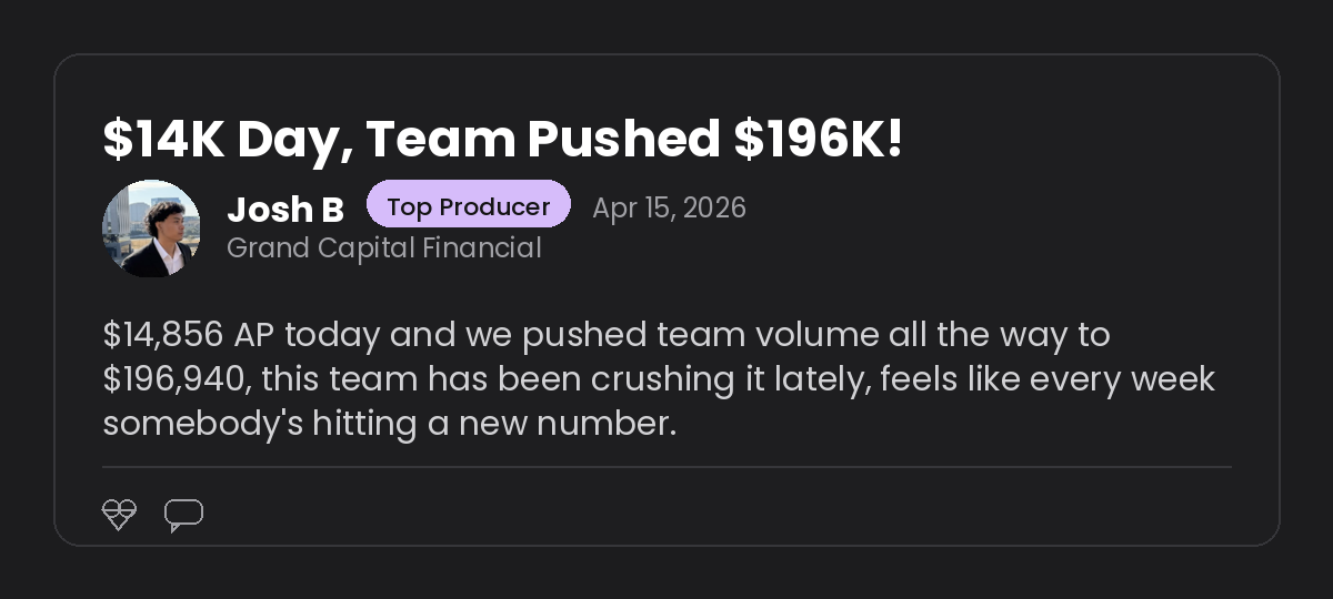 Josh B — $14K day, team pushed $196K